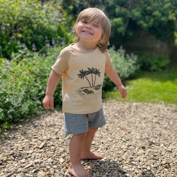 Ettie & H Ruan T-Shirt NWT Palm Tree & Crocodile Print 3T - Picture 1 of 6